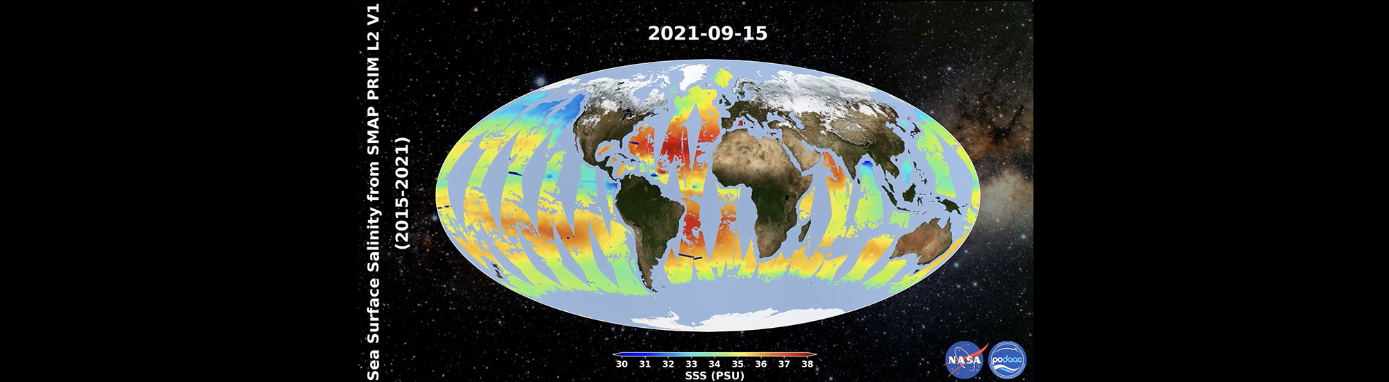 This graphic illustrates information gathered from the Parametrized Rain Impact Model for SMAP L2 V1.0