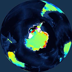 Globe icon / screenshot representing Glaciers/Ice Sheets Measurement