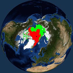 Globe icon / screenshot representing Sea Ice Measurement