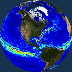 Globe icon / screenshot representing Ocean Circulation Measurement