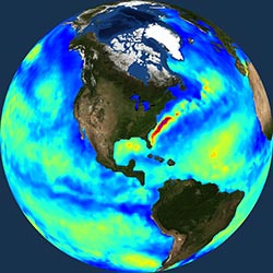 Globe icon / screenshot representing Ocean Heat Budget Measurement